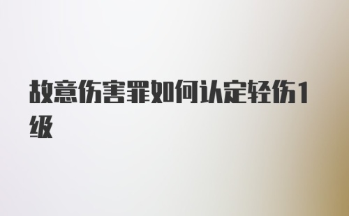 故意伤害罪如何认定轻伤1级