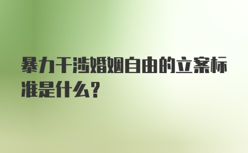 暴力干涉婚姻自由的立案标准是什么？