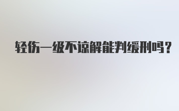 轻伤一级不谅解能判缓刑吗？