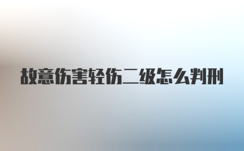 故意伤害轻伤二级怎么判刑