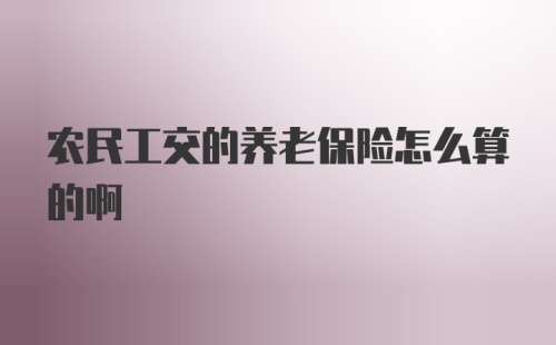 农民工交的养老保险怎么算的啊