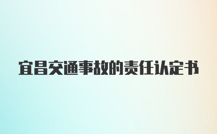 宜昌交通事故的责任认定书