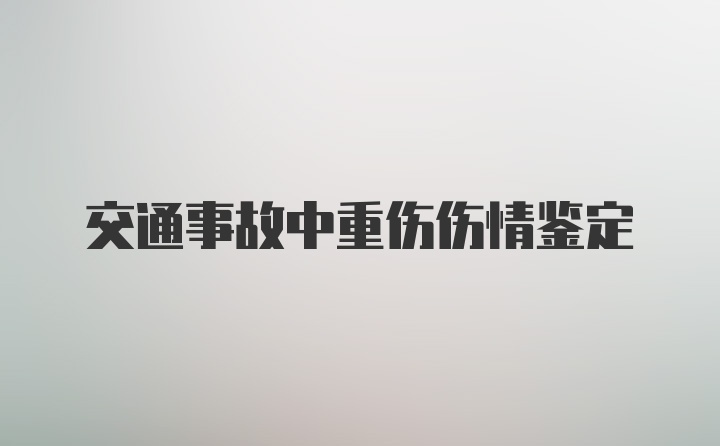 交通事故中重伤伤情鉴定