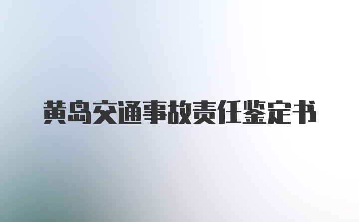 黄岛交通事故责任鉴定书