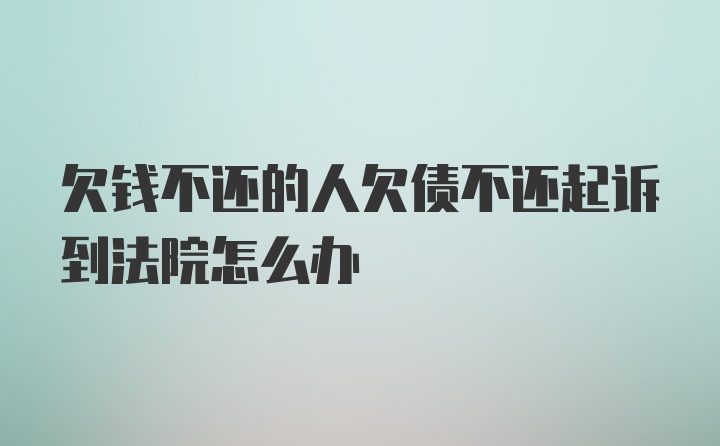 欠钱不还的人欠债不还起诉到法院怎么办