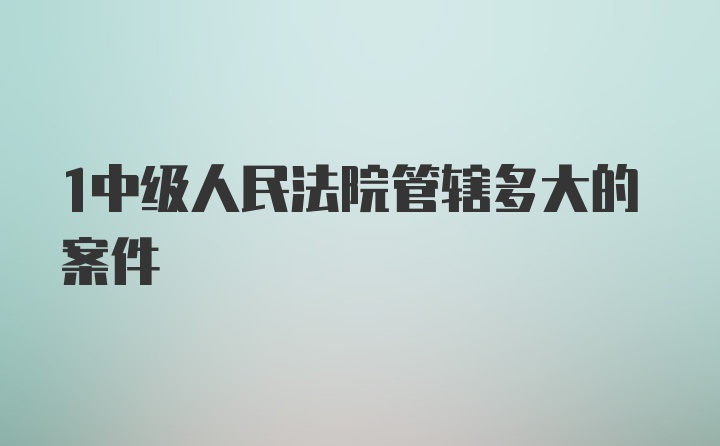 1中级人民法院管辖多大的案件