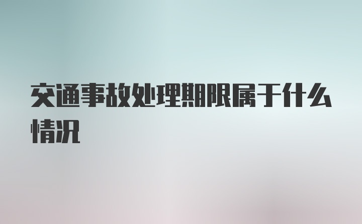 交通事故处理期限属于什么情况