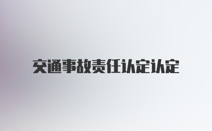 交通事故责任认定认定