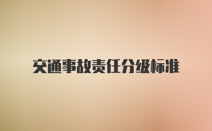 交通事故责任分级标准