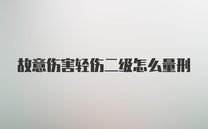 故意伤害轻伤二级怎么量刑