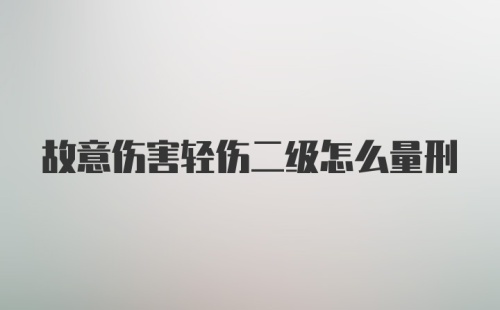 故意伤害轻伤二级怎么量刑