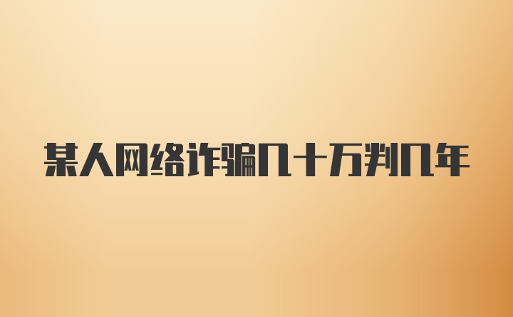 某人网络诈骗几十万判几年