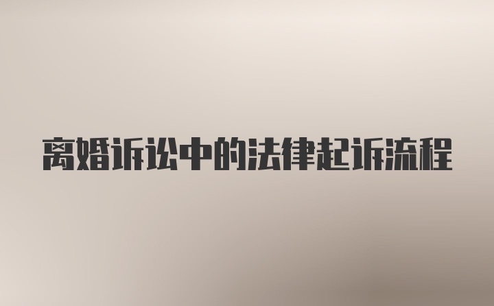 离婚诉讼中的法律起诉流程
