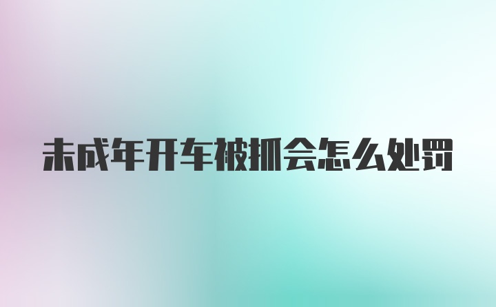 未成年开车被抓会怎么处罚