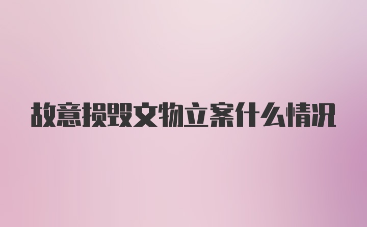 故意损毁文物立案什么情况