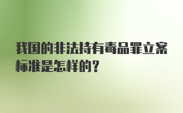 我国的非法持有毒品罪立案标准是怎样的？