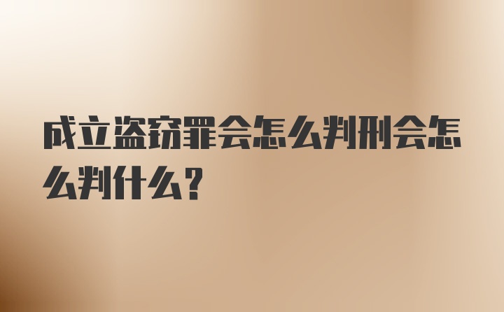 成立盗窃罪会怎么判刑会怎么判什么？