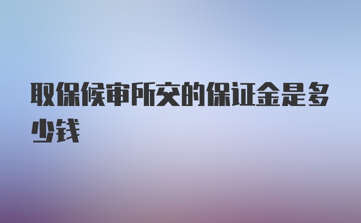 取保候审所交的保证金是多少钱