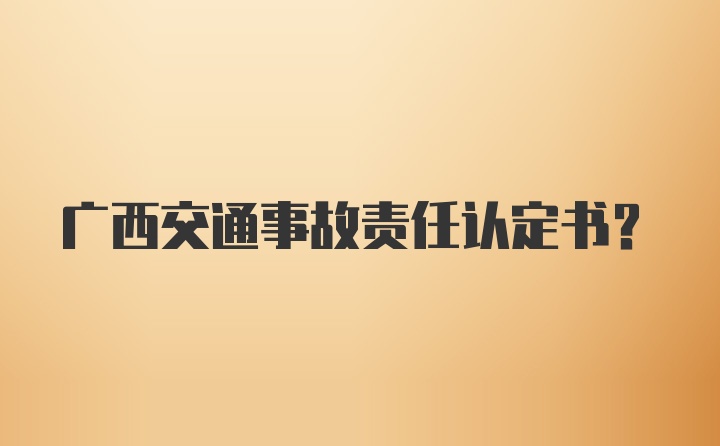 广西交通事故责任认定书？