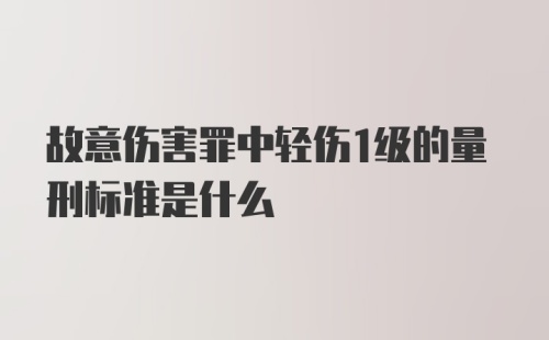 故意伤害罪中轻伤1级的量刑标准是什么