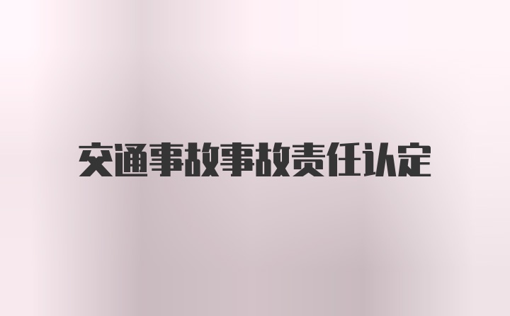 交通事故事故责任认定