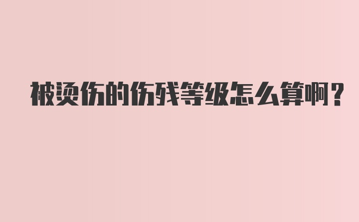 被烫伤的伤残等级怎么算啊？