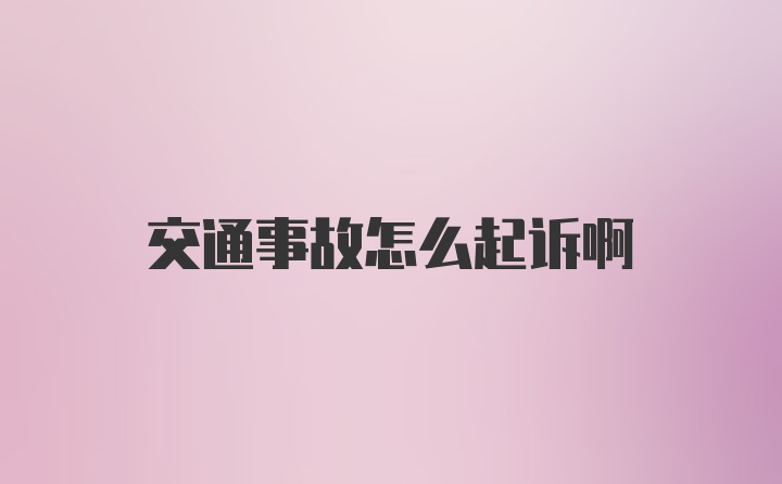 交通事故怎么起诉啊