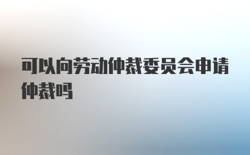 可以向劳动仲裁委员会申请仲裁吗