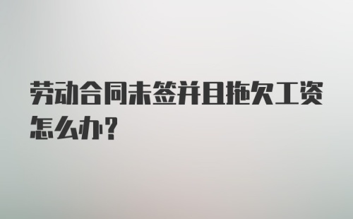 劳动合同未签并且拖欠工资怎么办？