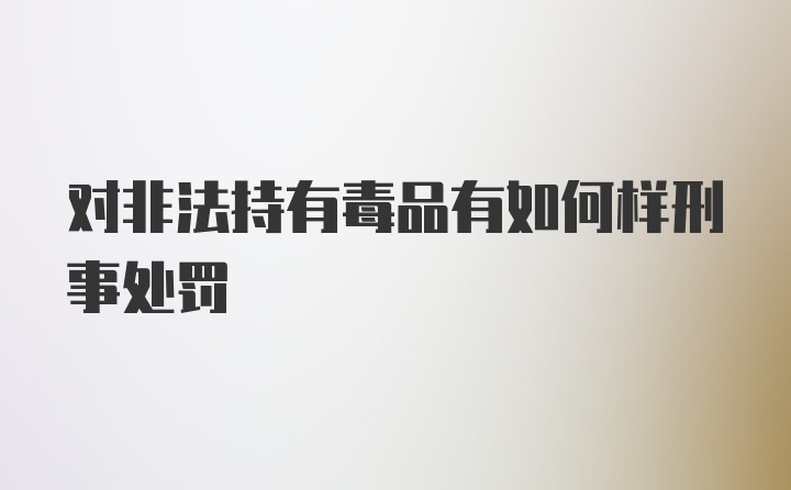 对非法持有毒品有如何样刑事处罚