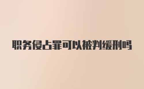 职务侵占罪可以被判缓刑吗