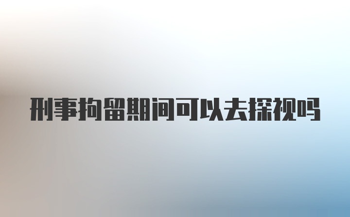 刑事拘留期间可以去探视吗