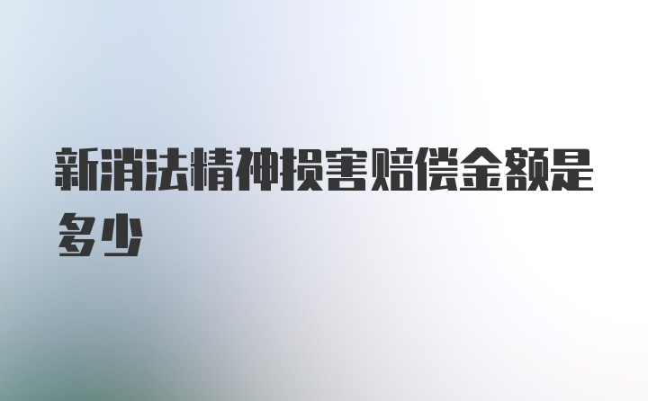 新消法精神损害赔偿金额是多少