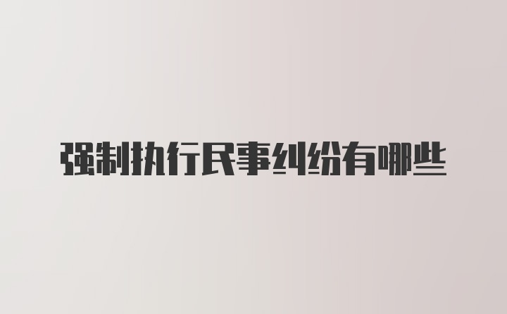 强制执行民事纠纷有哪些