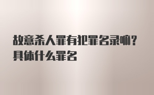 故意杀人罪有犯罪名录嘛？具体什么罪名