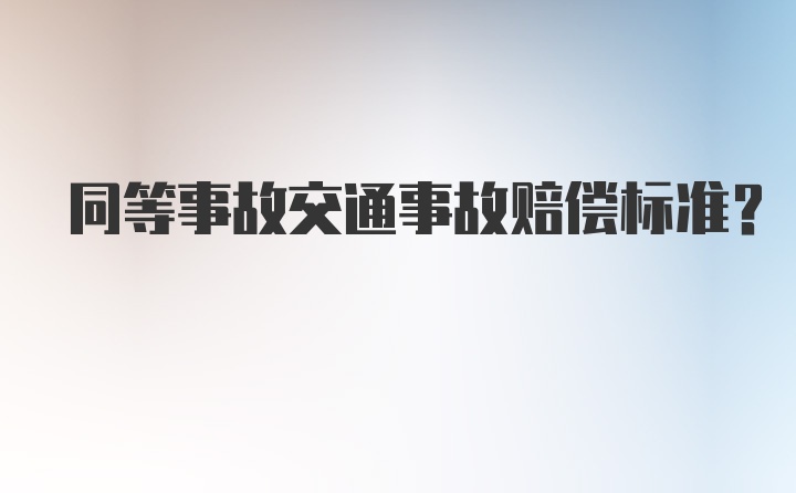 同等事故交通事故赔偿标准？