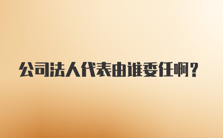 公司法人代表由谁委任啊？