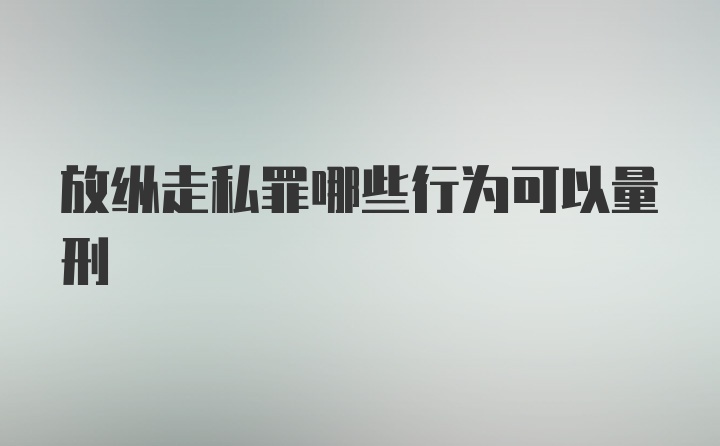 放纵走私罪哪些行为可以量刑