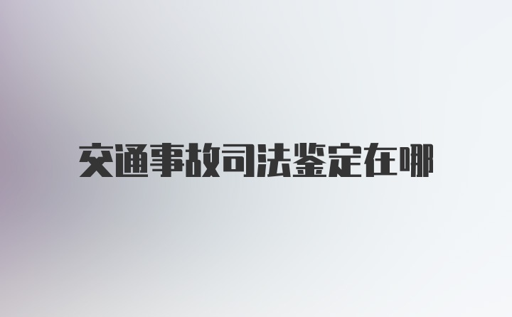 交通事故司法鉴定在哪