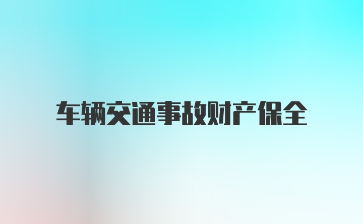 车辆交通事故财产保全