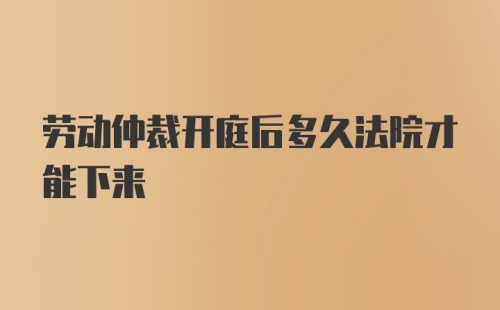 劳动仲裁开庭后多久法院才能下来