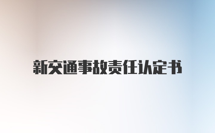 新交通事故责任认定书