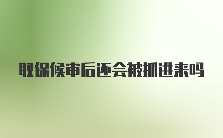 取保候审后还会被抓进来吗