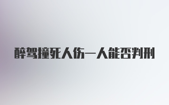 醉驾撞死人伤一人能否判刑