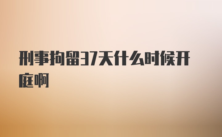 刑事拘留37天什么时候开庭啊