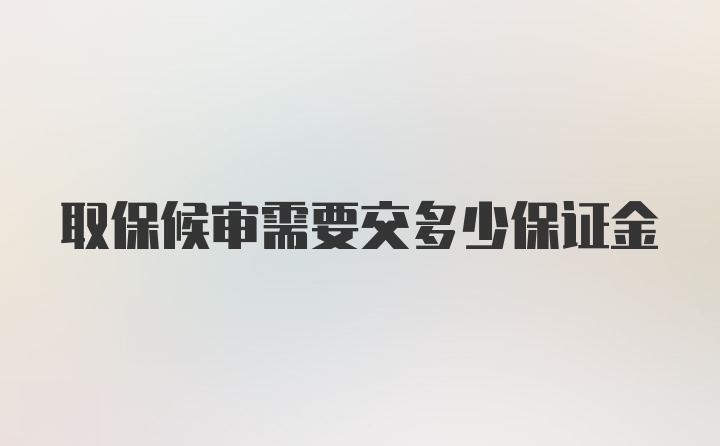 取保候审需要交多少保证金