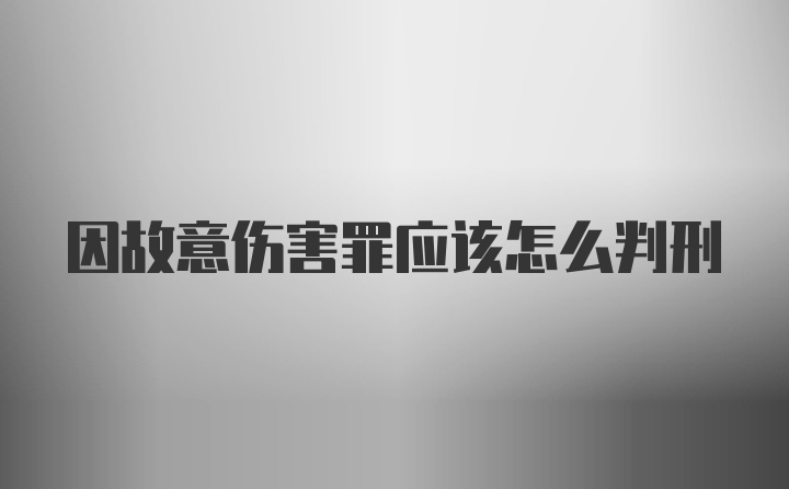 因故意伤害罪应该怎么判刑