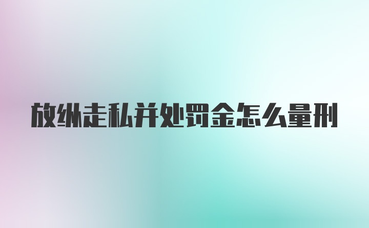 放纵走私并处罚金怎么量刑