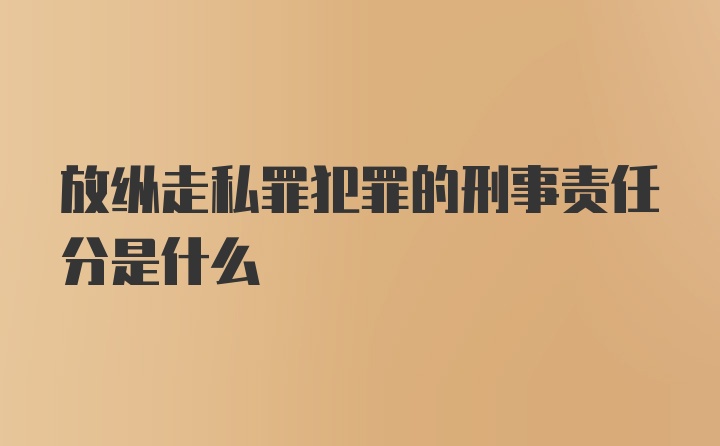 放纵走私罪犯罪的刑事责任分是什么