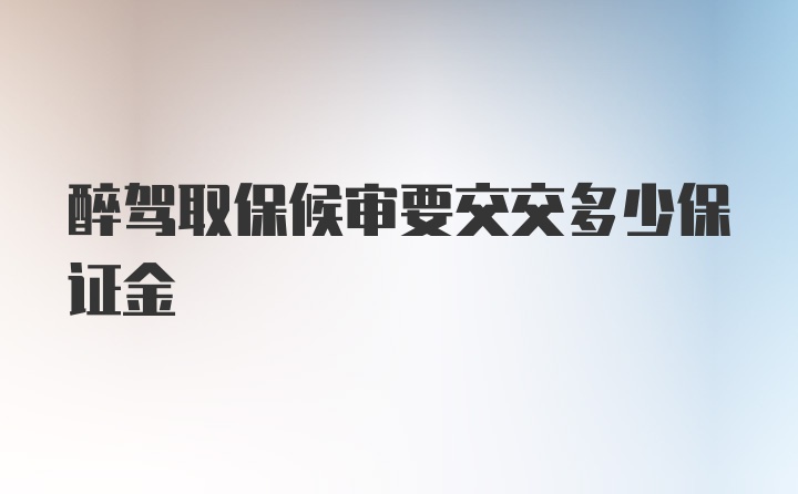 醉驾取保候审要交交多少保证金